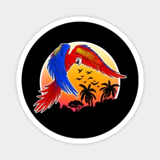 ara scarlet macaw sunset jungle Magnet